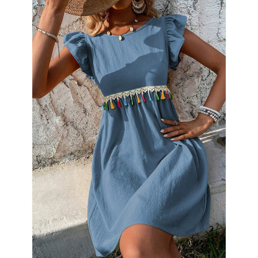ZARA Bohemian Spring Summer Lace Patchwork Casual Resort Dress